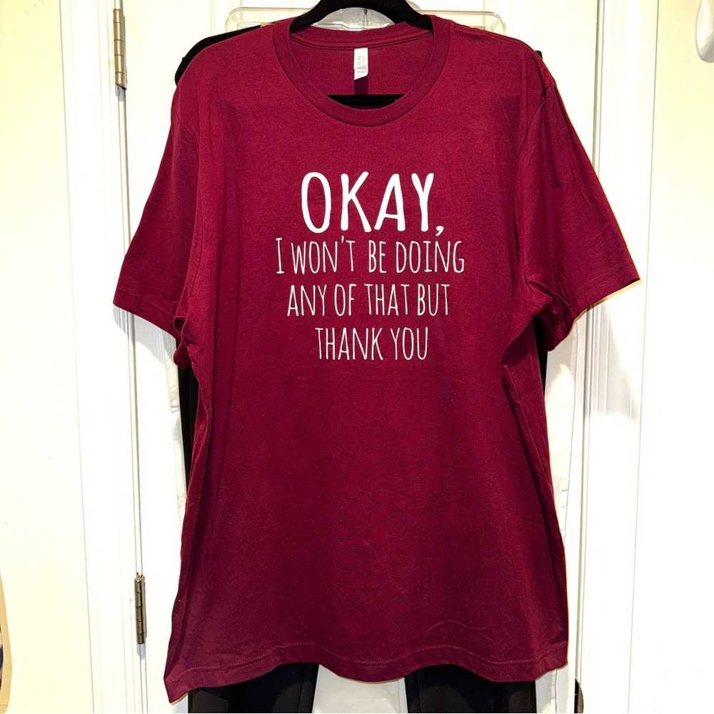 NEW! Schitt’s Creek Funny Tee Alexis Rose Quote Burgundy Size 2x NWOT GORGEOUS